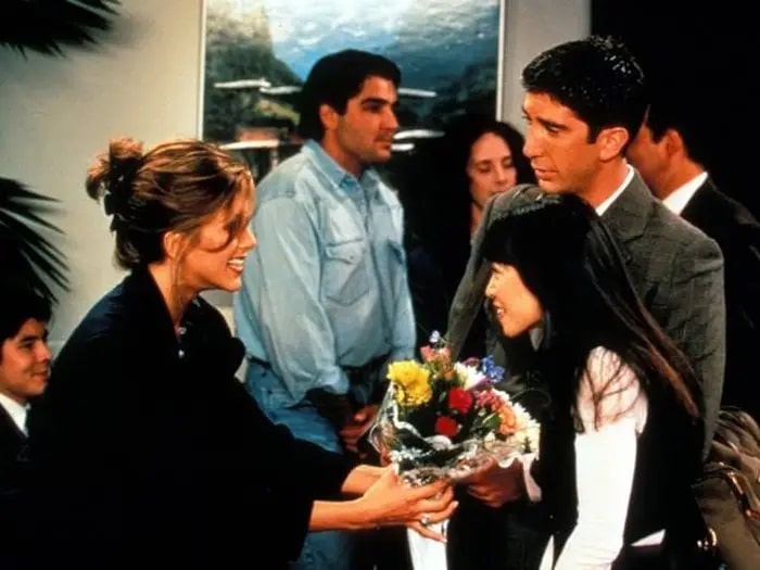 Scene from Friends when Rachel picks up Ross from the airport and unexpectedly encounters Julie, too.