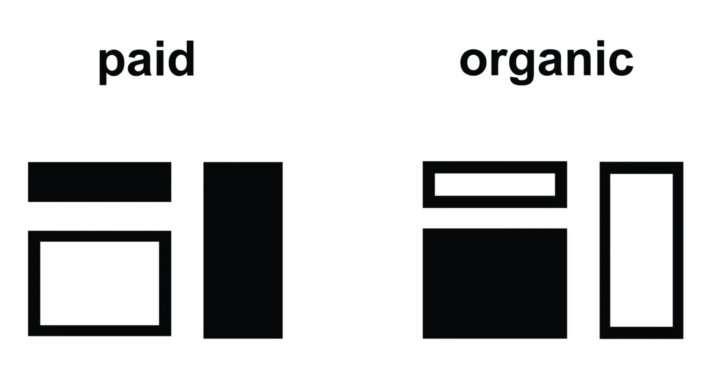 graphic shows difference between paid and organic search