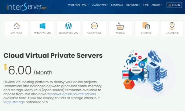 InterServer splash page for Best VPS Hosting